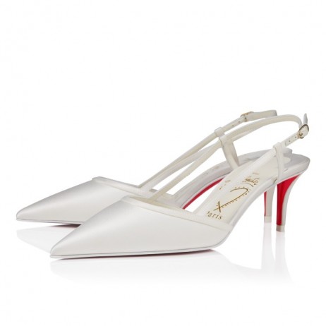 Christian Louboutin Miss Z Sling 60 Mm Slingback Pumps Crepe Satin Ivory