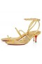 Christian Louboutin Hibaq 55 Mm Sandals Iridescent Nappa Leathar Óir
