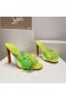 Christian Louboutin Iridescent Leathar Mhiúil Sandals 100Mm TPU Fluo Buí