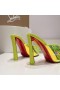 Christian Louboutin Iridescent Leathar Mhiúil Sandals 100Mm TPU Fluo Buí