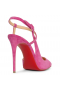 Christian Louboutin Jenlove Rúitín Strap Caidéil 100mm Suede Pink