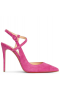 Christian Louboutin Jenlove Rúitín Strap Caidéil 100mm Suede Pink
