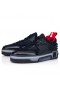 Christian Louboutin Astroloubi Sneakers Leathar Lao Suede Agus Rubair Navy Bróga CL