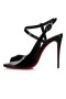Christian Louboutin 100 mm Dubh/lín Dubh Paitinne Leathar Sandal
