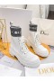 Dior D-Mhór Rúitín Tosaithe Fabraic Calfskin Bán