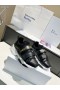 Dior D-WANDER Sneakers Dubh Bán Fabraic Teicniúil Oblique Priontáil