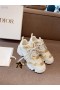 Dior Mogalra D Ceangal Sneakers Óir Bán Fabraic Rubair