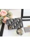 Dior Diallait Flap Sealbhóir Cárta Gorm Dior Oblique Jacquard 10.5 CM