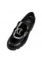 Christian Louboutin Cl Moc Lug Strass Loafers Leathar Lao Dubh Críostaí Louboutin Bróga