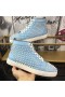 Christian Louboutin Louis Spikes Ard-Barr Sneakers Calf Leathar Solas Gorm