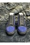 Christian Louboutin Louis Strass Ard-barr Sneakers Suede Dubh Gorm