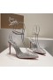Christian Louboutin Spikoo 100mm Caidéil PVC Agus Leathar Silver