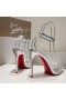 Christian Louboutin Spikoo 100mm Caidéil PVC Agus Leathar Silver