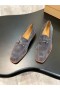 Christian Louboutin Chambelimoc Loafers Suede Leathair Lao Deataigh Liath