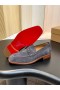 Christian Louboutin Chambelimoc Loafers Suede Leathair Lao Deataigh Liath
