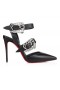 Christian Louboutin Giddylina 100 Mm Strappy Caidéil Leathar Nappa Dubh
