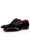 Christian Louboutin Lafitte Ar Strass Oxford Paitinne Lao Leathar Dubh Bróga CL