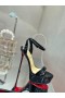 Christian Louboutin Loubi Banríon Alta 150 Mm Sandals Leathar Paitinne Dubh Bróga CL