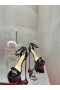 Christian Louboutin Loubi Banríon Alta 150 Mm Sandals Leathar Paitinne Dubh Bróga CL