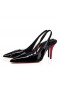 Christian Louboutin Posticha 80 Mm Sling Ar Ais Caidéil Paitinne Lao Leathar Agus Pvc Black