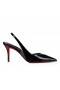 Christian Louboutin Posticha 80 Mm Sling Ar Ais Caidéil Paitinne Lao Leathar Agus Pvc Black