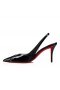 Christian Louboutin Posticha 80 Mm Sling Ar Ais Caidéil Paitinne Lao Leathar Agus Pvc Black