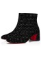 Christian Louboutin Turela Pluma Strass 55 mm Íseal Buataisí Veilbhit Dubh Críostaí Louboutin Bróga