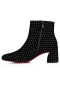 Christian Louboutin Turela Pluma Strass 55 mm Íseal Buataisí Veilbhit Dubh Críostaí Louboutin Bróga