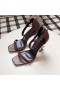 Saint Laurent Opyum 110mm Sandals Burgúine Leathar Saint Laurent Bróga
