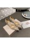 Jimmy Choo Aurelie 85 Caidéil Paitinne Leathar Pearl Embellishment Óir