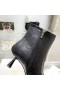 Jimmy Choo Kix Z 65 Rúitín Booties Paitinne JC Monogram Leathair Dubh