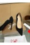 Christian Louboutin Chick Te 100 Caidéil Strass Embellished Leathar Dubh
