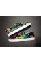 Christian Louboutin Pik Bád Spikes Duillín-ar Sneakers Floral-Chló Leathair Lao Il