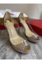 Christian Louboutin An-Strass Peep Ladhar Caidéil 120mm PVC agus Glitter Óir