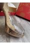Christian Louboutin An-Strass Peep Ladhar Caidéil 120mm PVC agus Glitter Óir