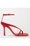 Bottega Veneta Rúitín-strap Stráice Sandals Dearg Leathar Bottega Veneta Sandals