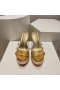 Christian Louboutin Degraqueen Alta Ardán Sandals130mm Leathar PVC Óir
