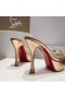 Christian Louboutin Degraqueen Alta Ardán Sandals130mm Leathar PVC Óir