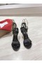 Christian Louboutin Ginko Cailín 85mm Strappy Sandals Nappa Leathar Dubh