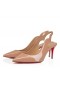 Christian Louboutin Chick Te Sling 70 Mm Sling Ar Ais Caidéil Paitinne Leathar Blush
