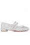 Christian Louboutin Milis Jane Ballerinas Strass Mhiotalacha Suede Agus Strass Crystal Bróga CL