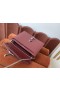 Saint Laurent Cassandra Clasp Mála Bordeaux Croc-Cabhraithe Leathar