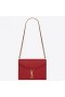 Saint Laurent Cassandra Clasp Mála Dearg Grained Leathar Saint Laurent Málaí