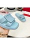Roger Vivier Vivier Sleamhnán Clúdaithe Búcla Miúileanna Gorm Paitinne Leathar