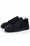 Christian Louboutin Louis Junior P Pik Pik Strass Sneakers Jacquard And Spikes Black