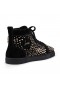 Christian Louboutin Louis Riptilis High-Top Sneakers Veau Velours Black