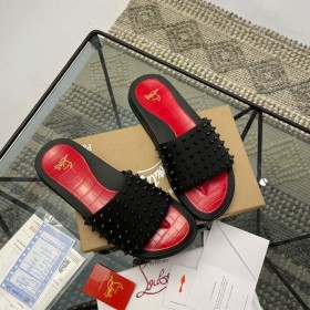 Christian Louboutin CL Slipéir Fir Spikes Sleamhnán Sandal Bróga CL