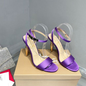 Christian Louboutin Lipqueen Sandals 100mm Satin Corcra