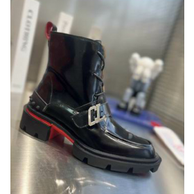 Christian Louboutin Ãr Georges Tosaithe Go Réidh Leathair Lao Dubh