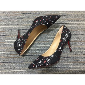 Christian Louboutin mar Sin, Kate Caidéil 120mm Toile Splancscáileán Dubh